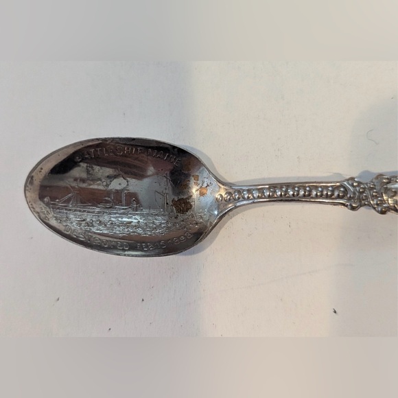 Vintage Battle Ship Maine Spoon Made from Recovered Metal from 1898 Sunken Ship